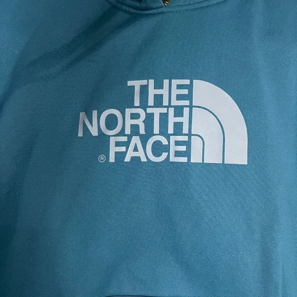 The North Face Mens Teal Blue Pullover Hoodie w/ logo - Size Large